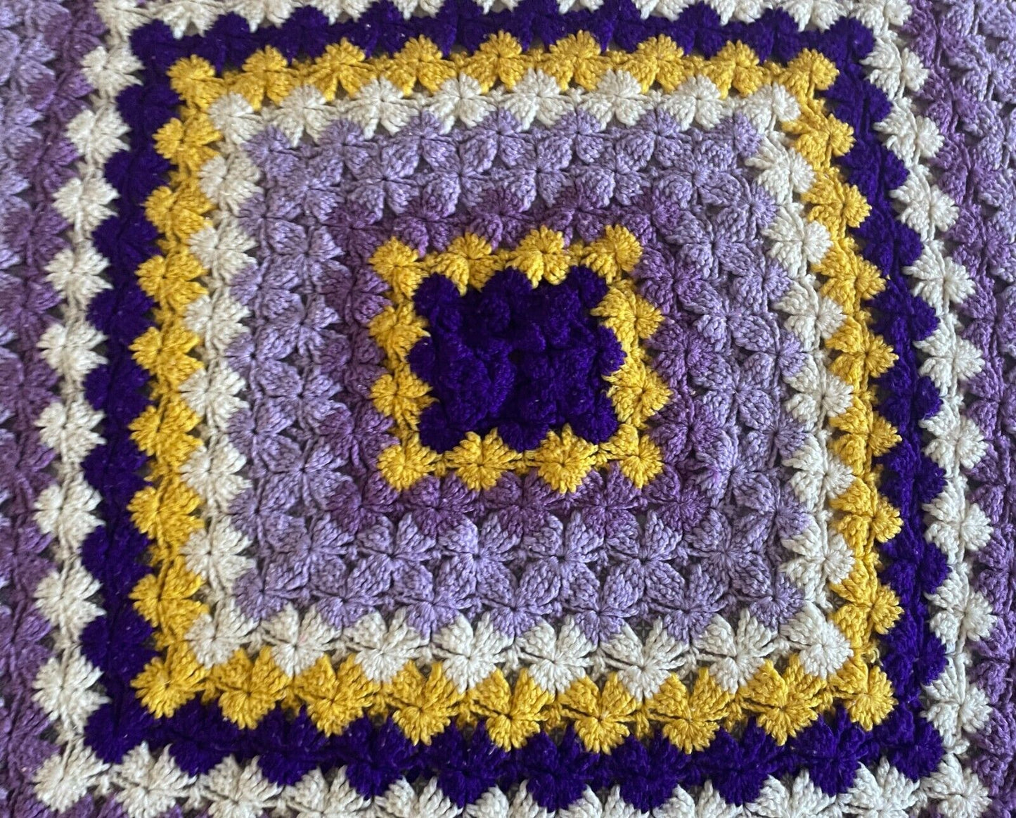 Granny Crochet Knit Blanket Colourful Handmade Afghan Throw 141 x 145cm Square