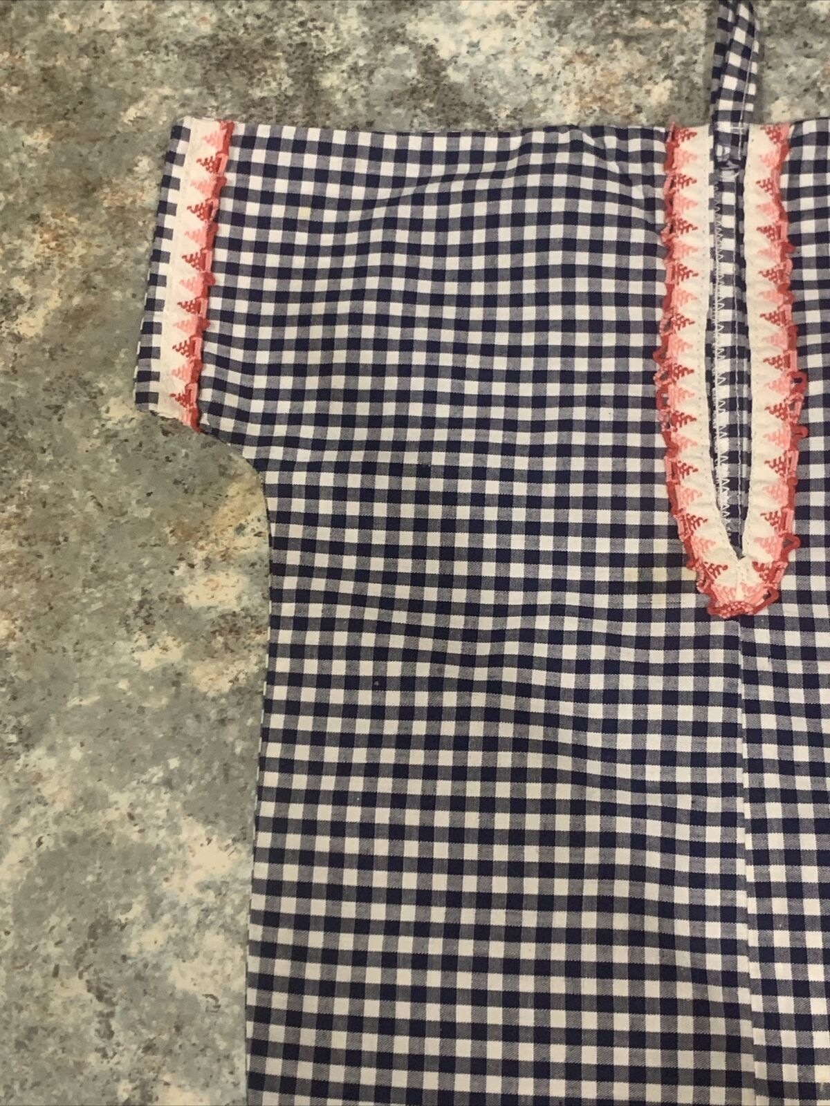 PEG BAG Clothes Pegs on HANGER Undies Stockings Navy White Gingham Handmade NEW