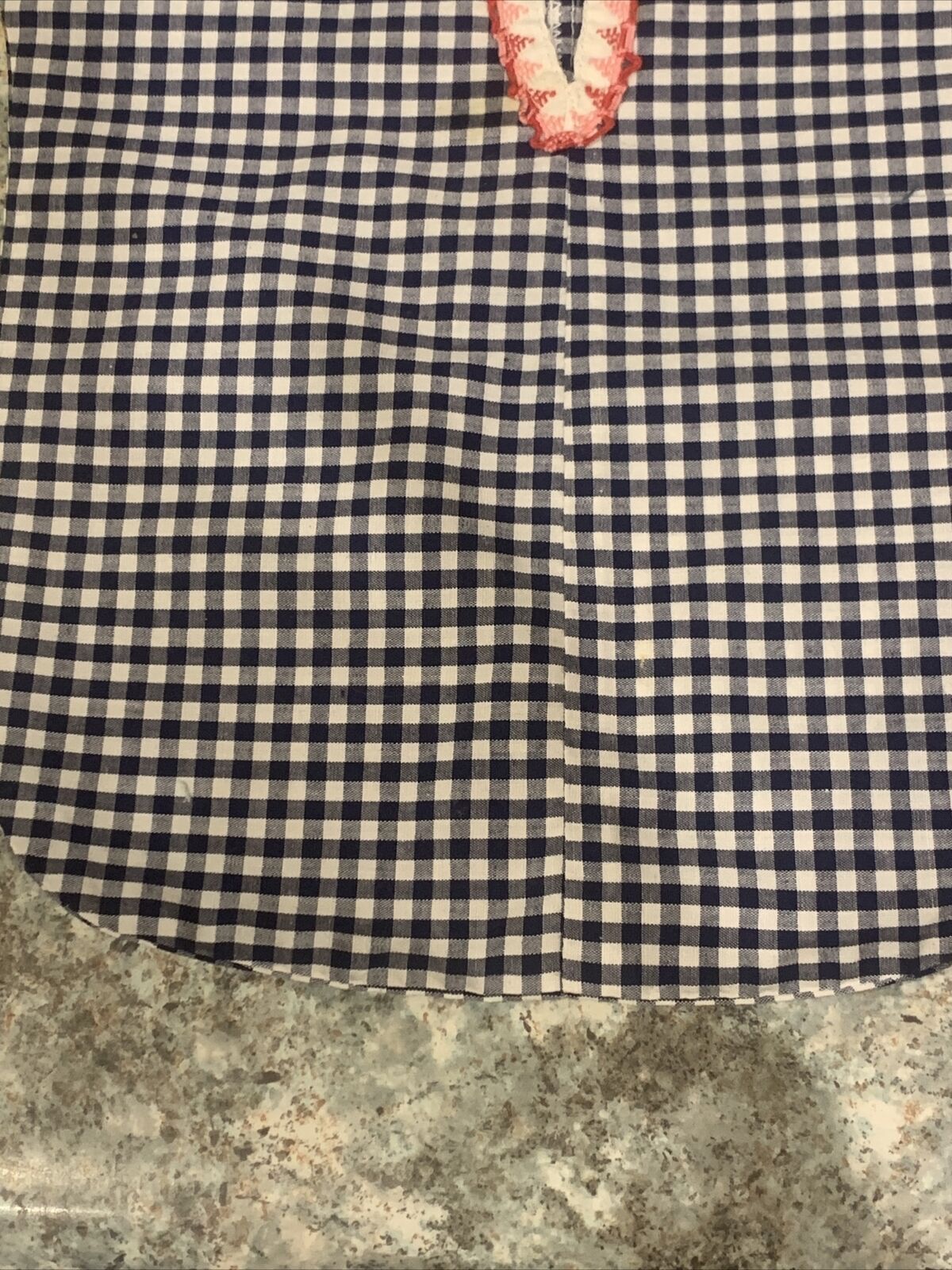 PEG BAG Clothes Pegs on HANGER Undies Stockings Navy White Gingham Handmade NEW