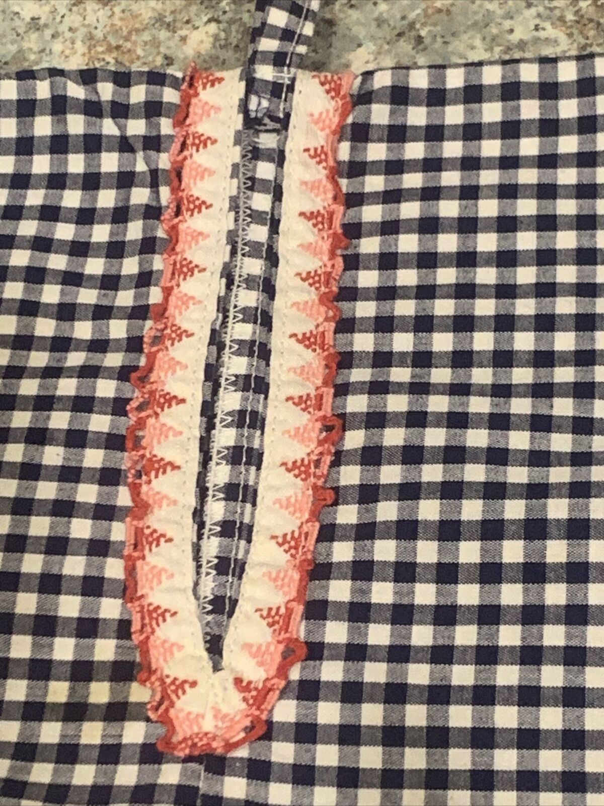 PEG BAG Clothes Pegs on HANGER Undies Stockings Navy White Gingham Handmade NEW