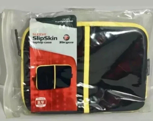 Laptop Bag TARGUS SlipSkin Sleeve Laptop Case 8.9" Neoprene Black Yellow Zip NEW