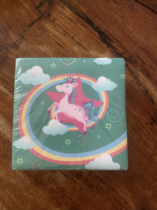 UNICORN Memo Pad Loot Lolly Treat Bag Sack School Gift Note Works Boxed NEW