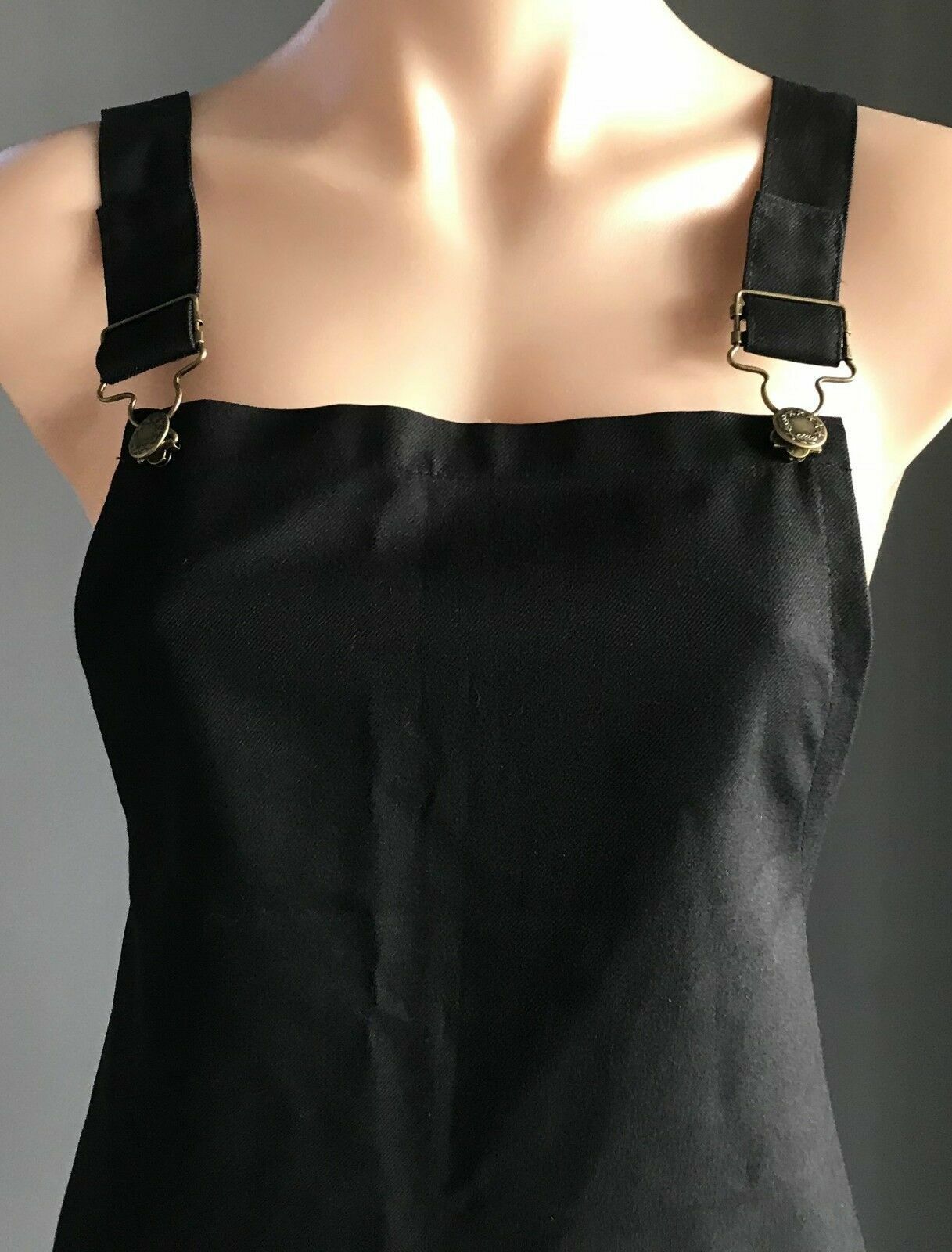 Unisex Bib & Brace Black Apron Size 10 - 14 Cafe BBQ Restaurant Quality NEW