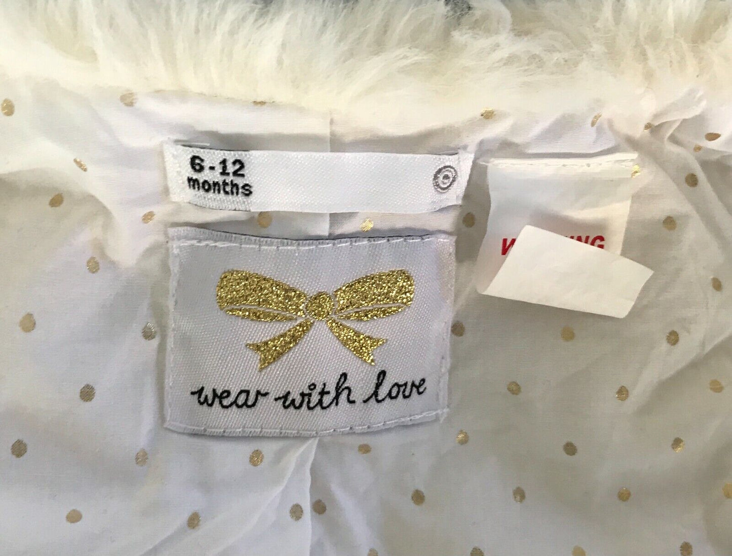 Baby Girl TARGET Off White Sleeveless Faux Fur Vest Gilet Size 6 - 12 months