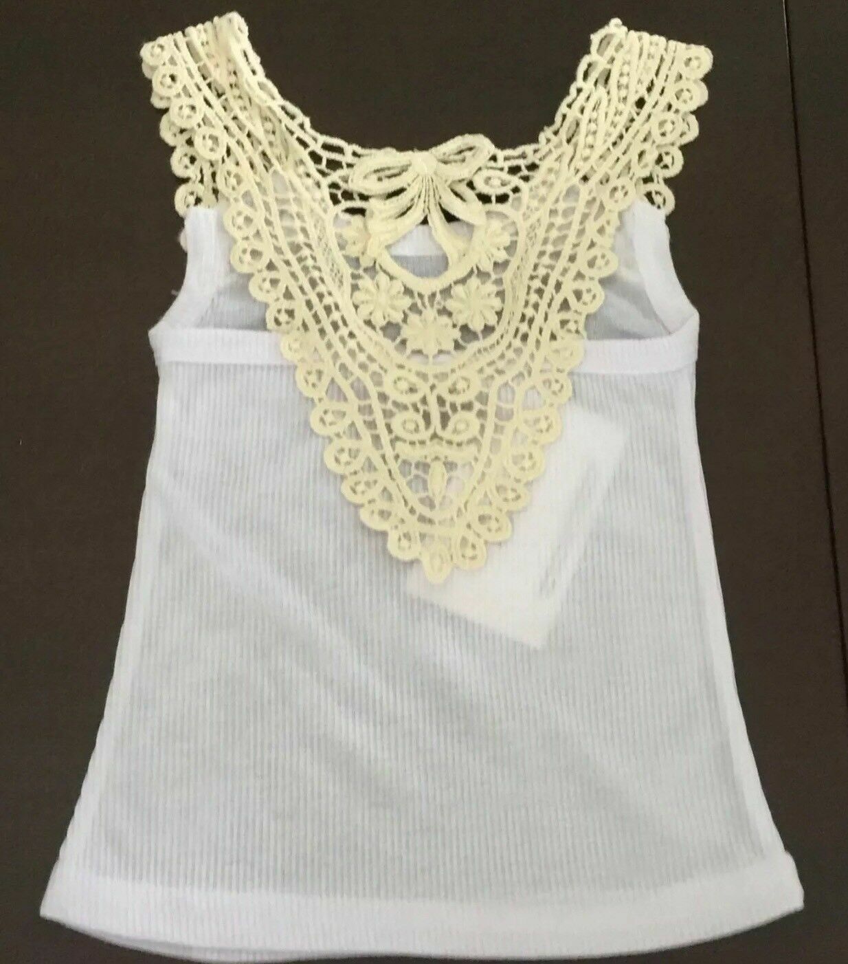 Baby Girl BUBBLES & BUTTERCUPS White Tank Top Cream Lace Trim Sizes 1 2 & 3 NEW