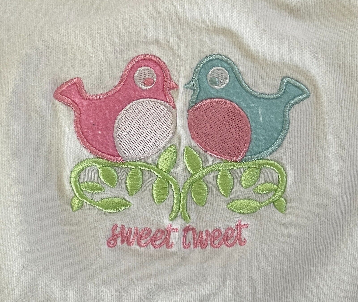 Baby Girl TARGET 2 Piece Set Long Sleeve Top & Pants Pink & White Bird Size 0000