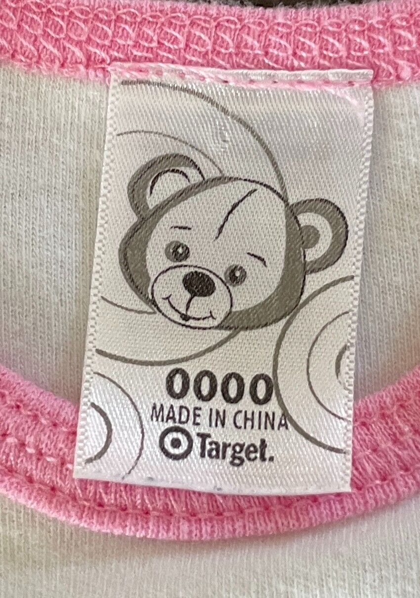 Baby Girl TARGET 2 Piece Set Long Sleeve Top & Pants Pink & White Bird Size 0000