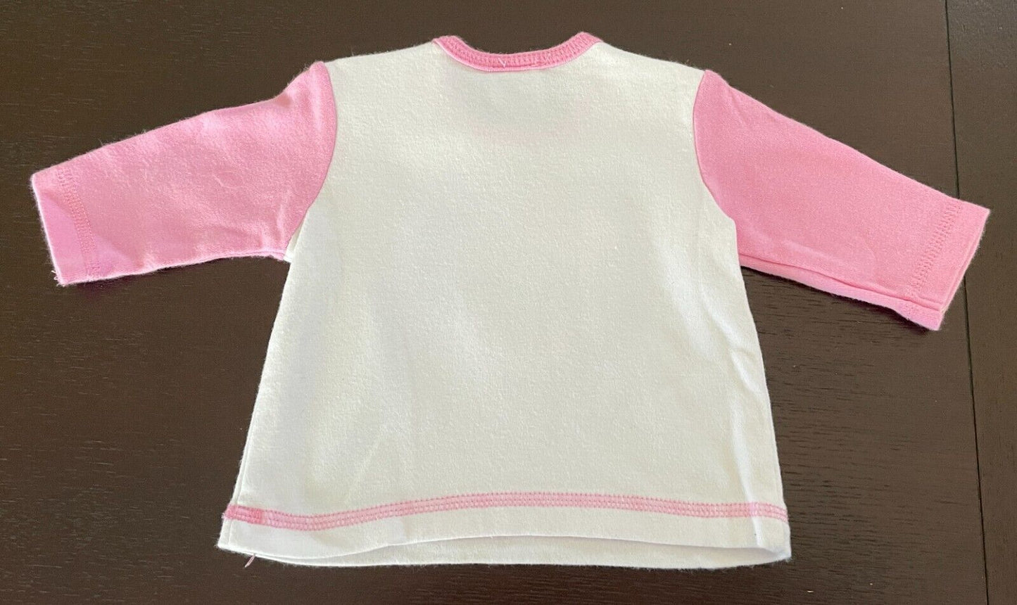 Baby Girl TARGET 2 Piece Set Long Sleeve Top & Pants Pink & White Bird Size 0000
