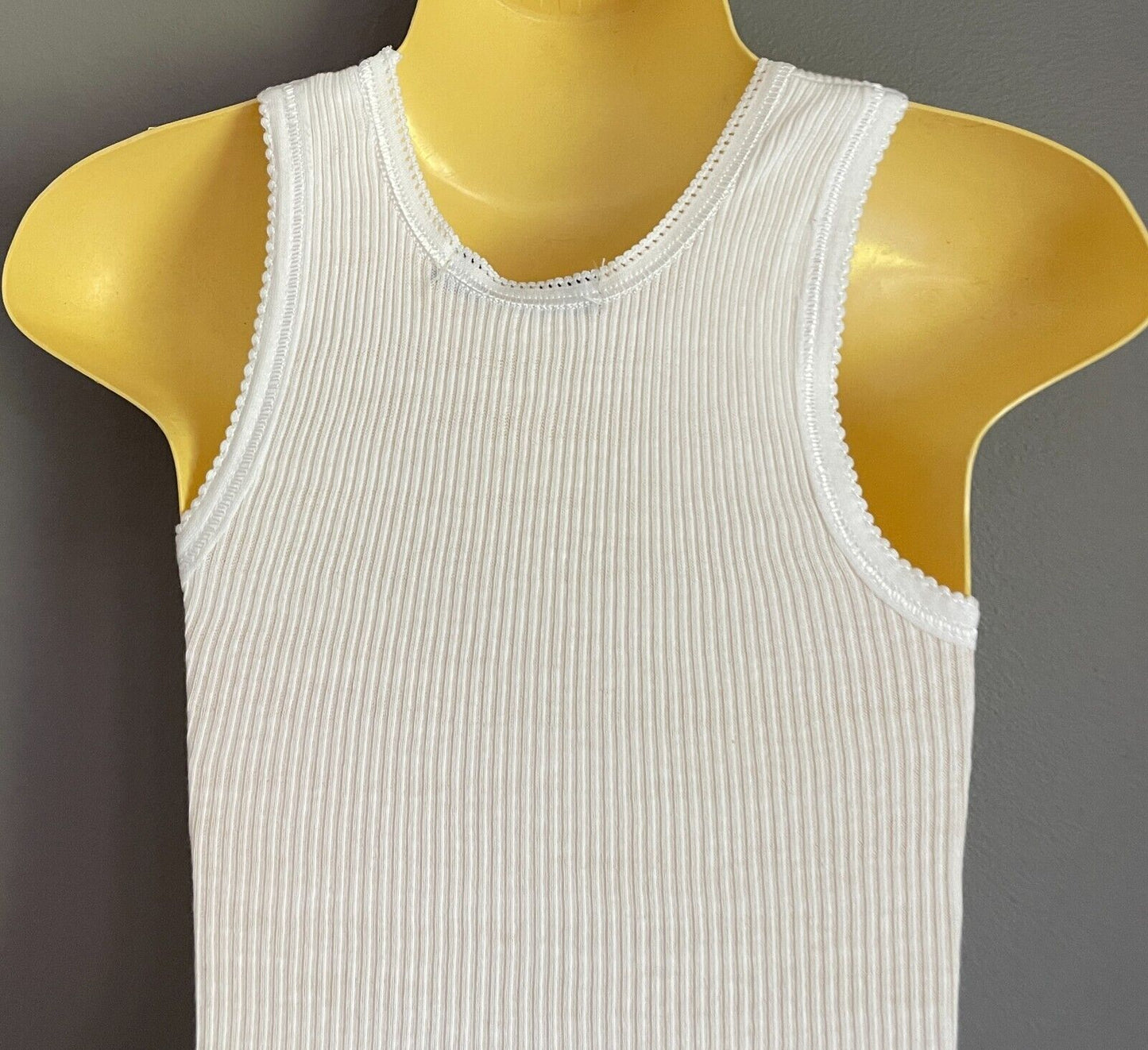 Baby Girl STEVIE & ME White Singlet Tank Top Floral Applique Trim Size 2 NEW