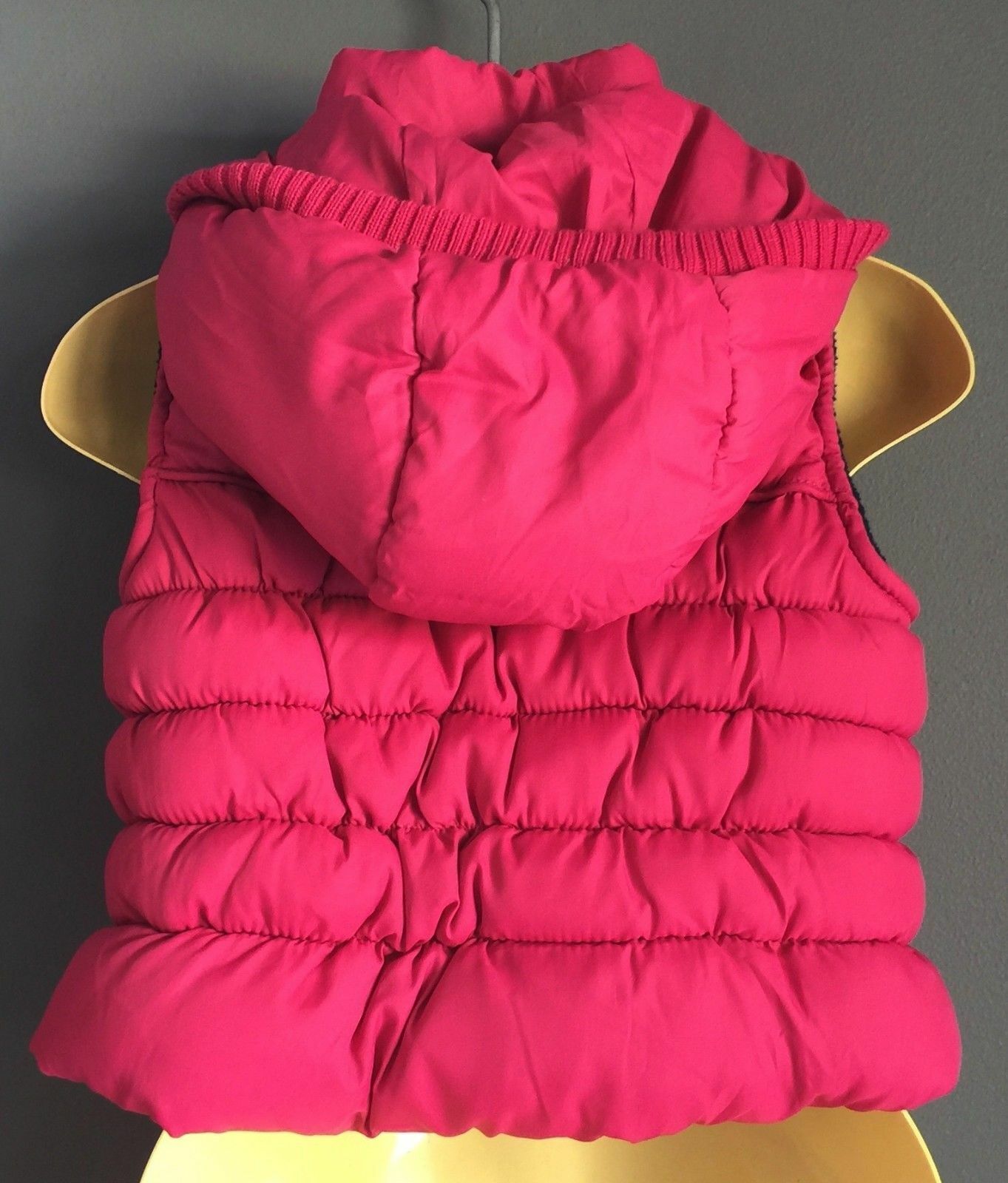 Baby Girl LILY & DAN Puffer Vest Hot Pink Quilted w Hoody Sizer 0 6 - 12 mth NEW