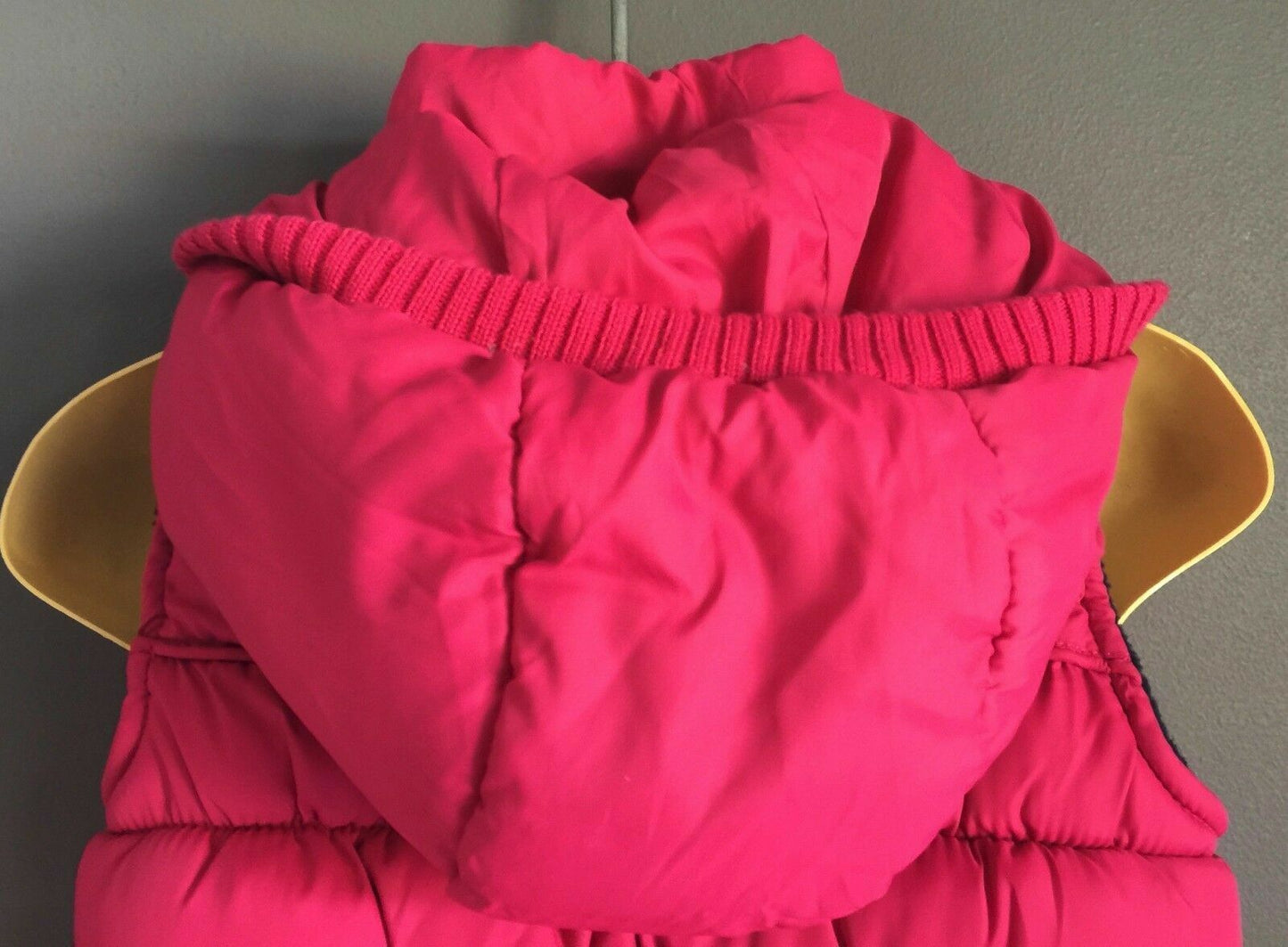 Baby Girl LILY & DAN Puffer Vest Hot Pink Quilted w Hoody Sizer 0 6 - 12 mth NEW