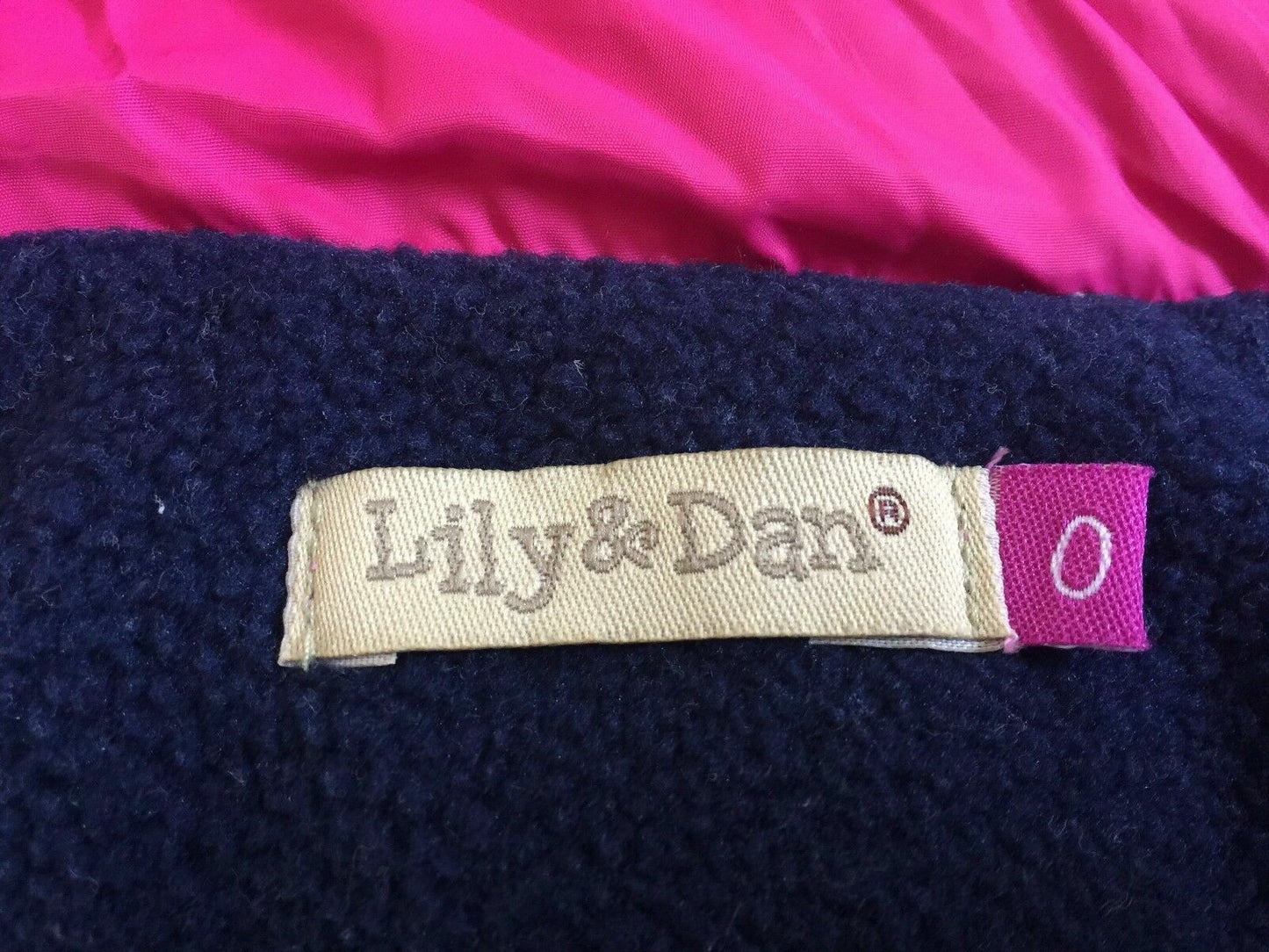 Baby Girl LILY & DAN Puffer Vest Hot Pink Quilted w Hoody Sizer 0 6 - 12 mth NEW