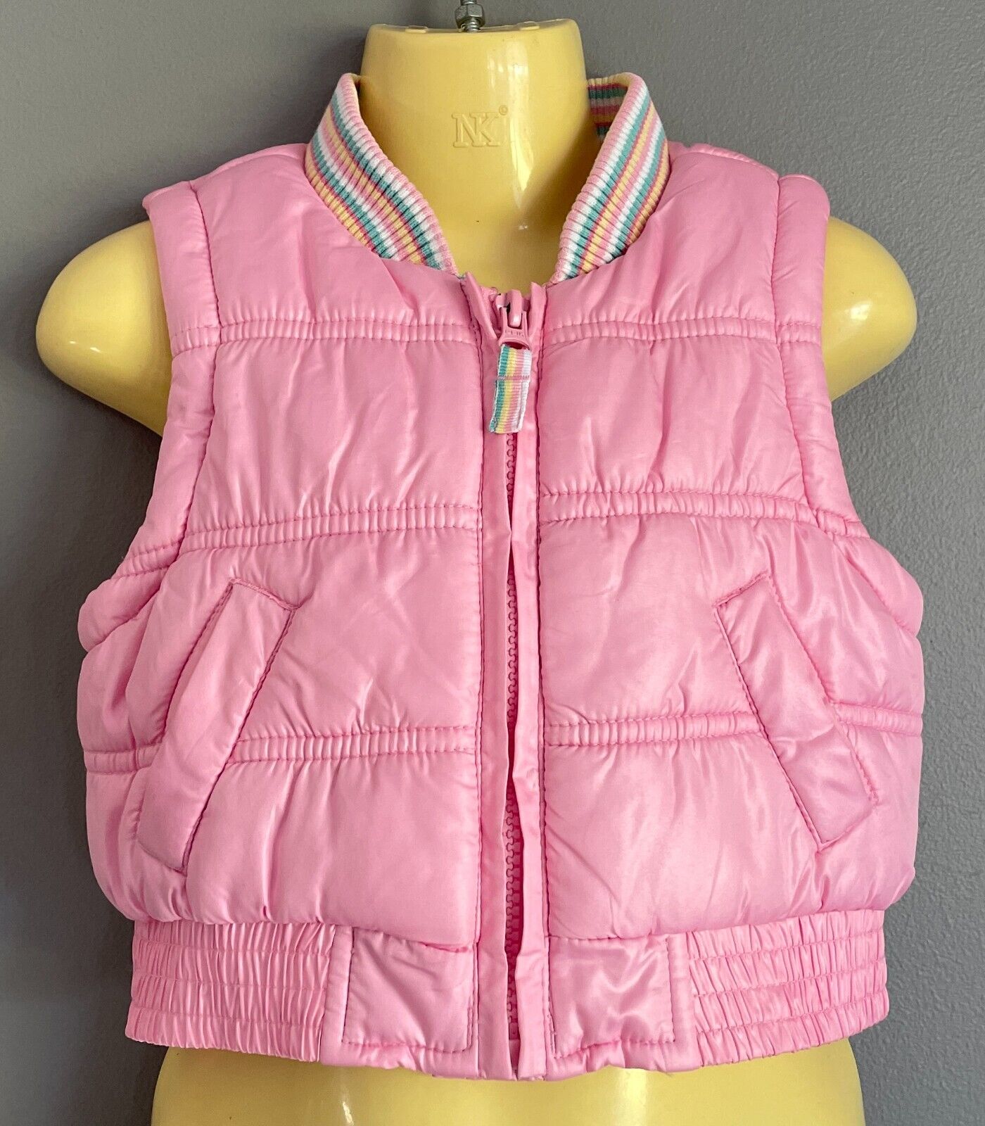 Baby Girl MOTHERCARE Puffer Vest Sleeveless Pink Thick and Warm Size 9 12 Months