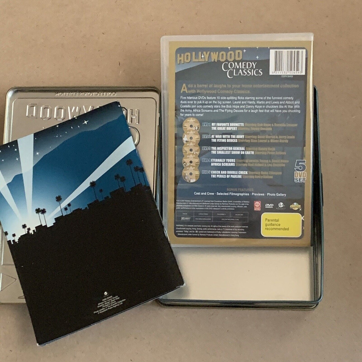 HOLLYWOOD COMEDY CLASSICS Collectors Edition 5 Disc DVD Metal Collectors Case
