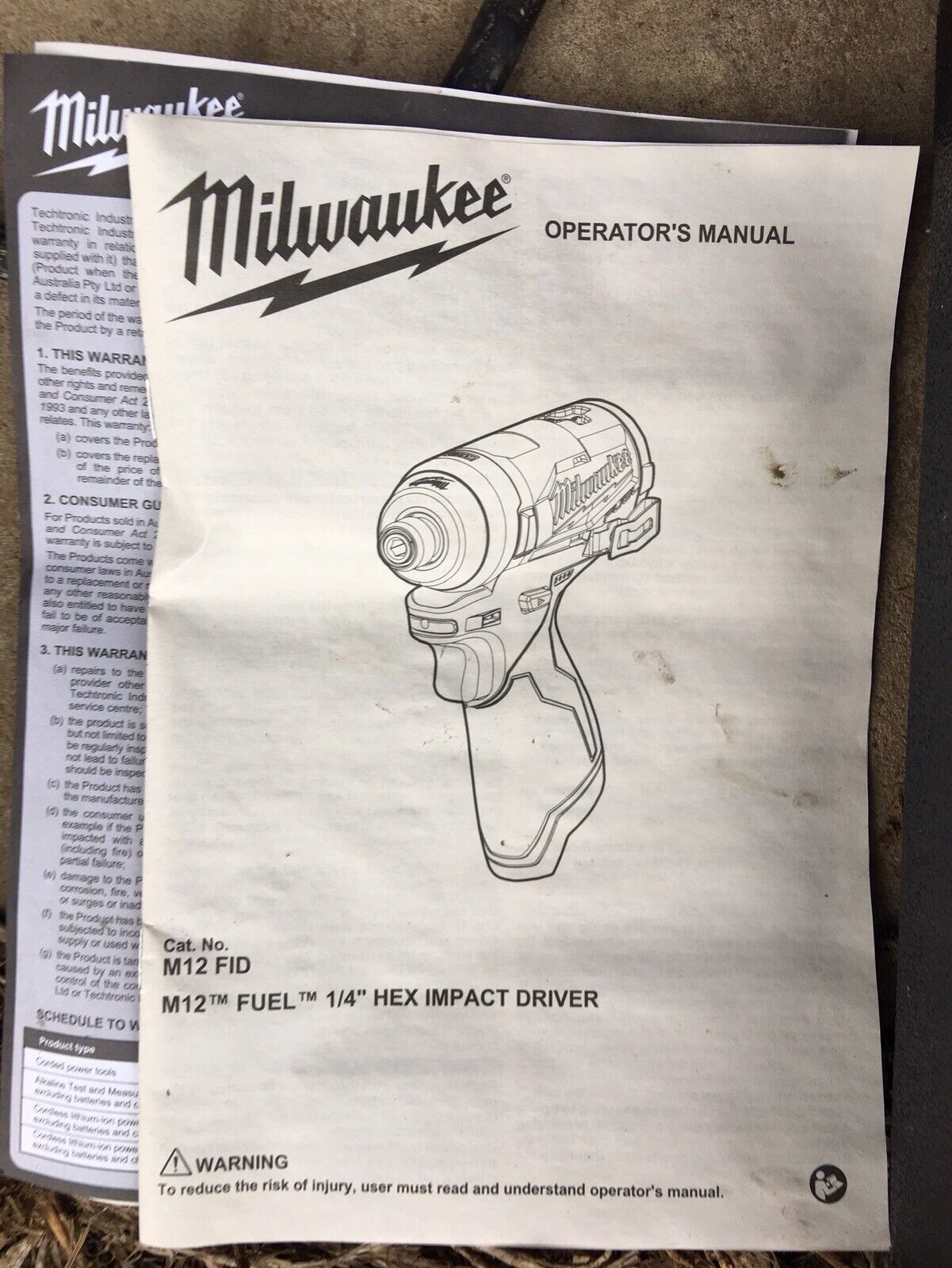 EMPTY BOX MILWAUKEE Electric Power Tool M12 fuel 30x37x11 14” Hex Impact Driver