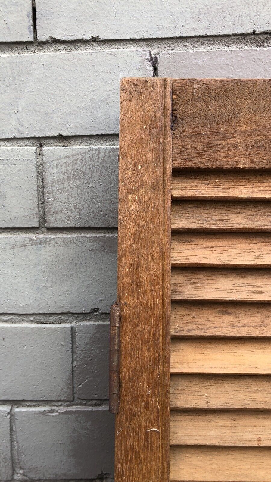 1 x Rustic Timber Louvre Door 2005 x 608 mm Metal Hooks Louvres