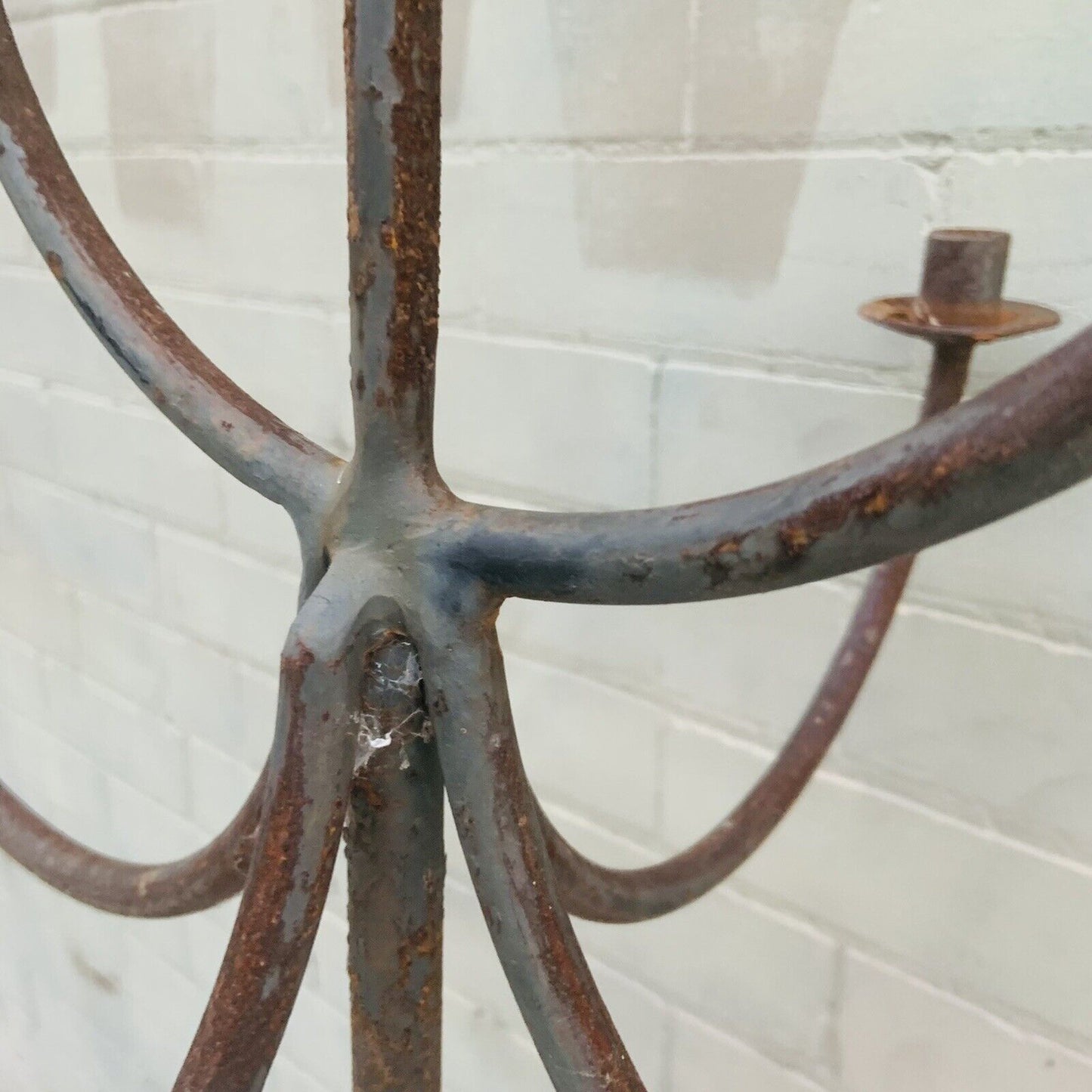 Rustic Vintage Wrought Iron Candelabra Gothic Hand Forged 150cm 7 candle holder