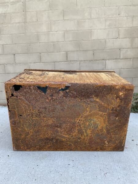 Metal  Trunk Treasure Chest Rustic Vintage Steel Military Toolbox 84cm