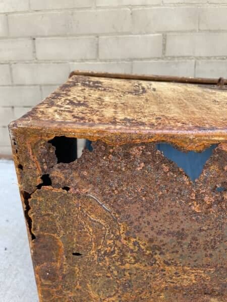 Metal  Trunk Treasure Chest Rustic Vintage Steel Military Toolbox 84cm