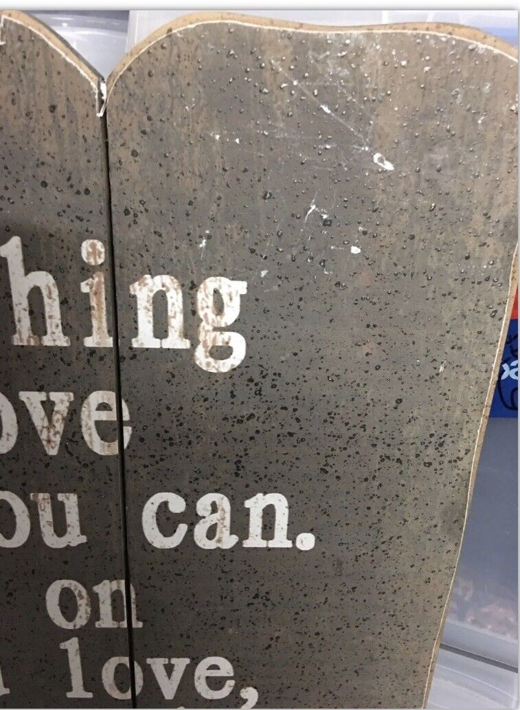 Wall Art MOTIVATIONAL SIGN 28.5cm Rustic Wooden Palings Look NEW