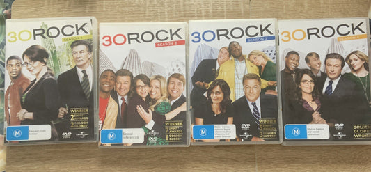 4 DVD Set Bundle 30 ROCK SEASON 1 2 3 4 DVD 12 DISCS Plus BONUS FEATURES
