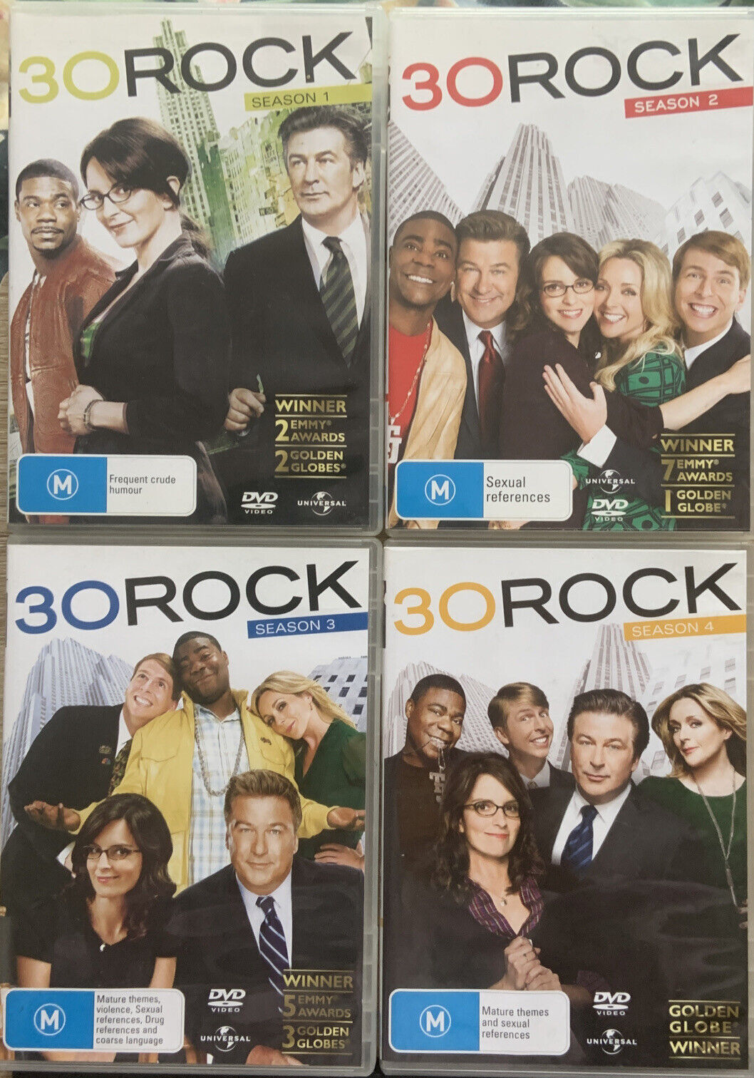 4 DVD Set Bundle 30 ROCK SEASON 1 2 3 4 DVD 12 DISCS Plus BONUS FEATURES