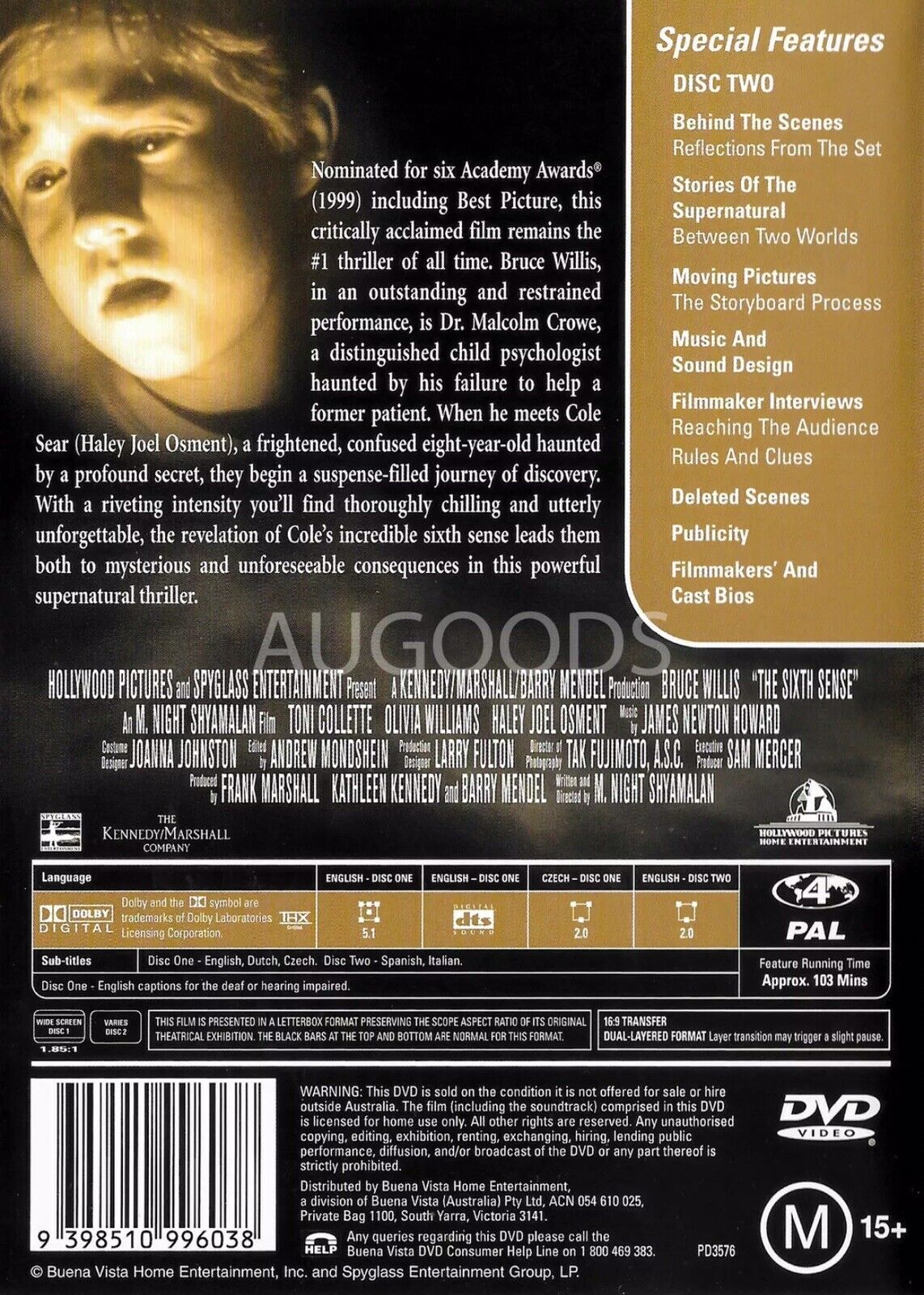 2 Disc DVD THE SIXTH SENSE Collector’s Edition Special Features Ghost Sealed NEW