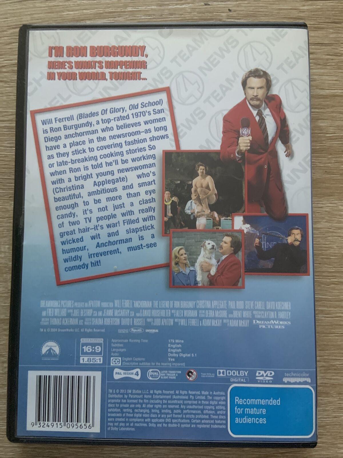 DVD ANCHORMAN Will Ferrell R4 Comedy Movie 2 Disc