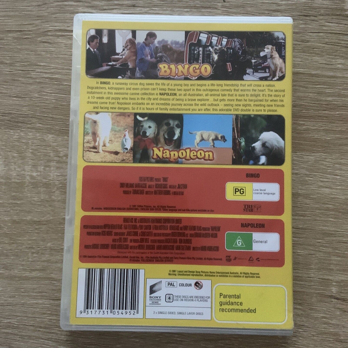 DVD BINGO and NAPOLEAN 2 Movies Collectors Pack 1991 Dog Lovers Family 2 Disc
