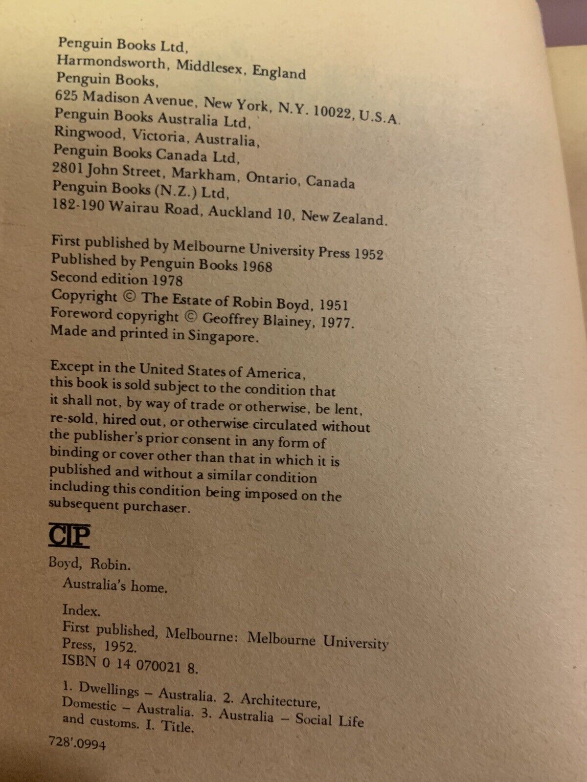 Australia’s Home Robin Boyd Geoffrey Blainey Early Home Architecture Reasoning