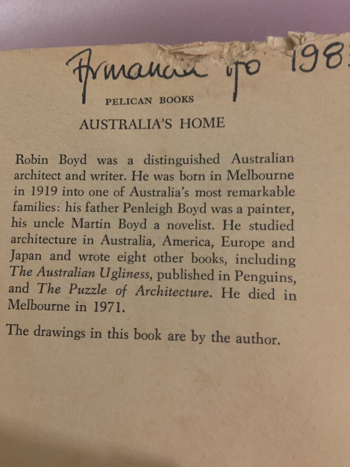 Australia’s Home Robin Boyd Geoffrey Blainey Early Home Architecture Reasoning
