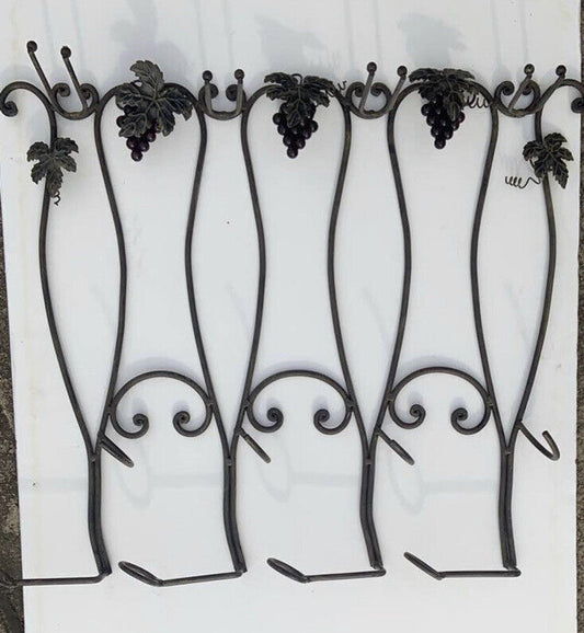 Wine Rack & Wine Glass Holder Rustic Wrought Iron Hanging Man cave Bar