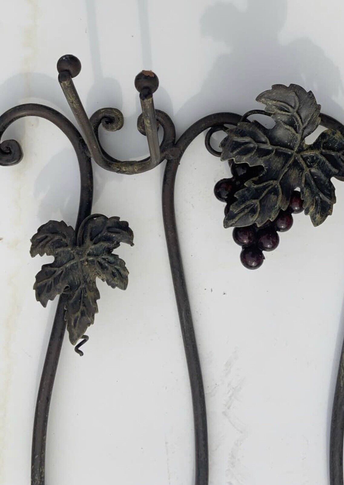 Wine Rack & Wine Glass Holder Rustic Wrought Iron Hanging Man cave Bar