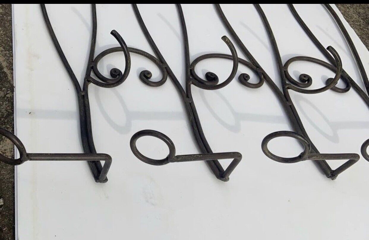 Wine Rack & Wine Glass Holder Rustic Wrought Iron Hanging Man cave Bar