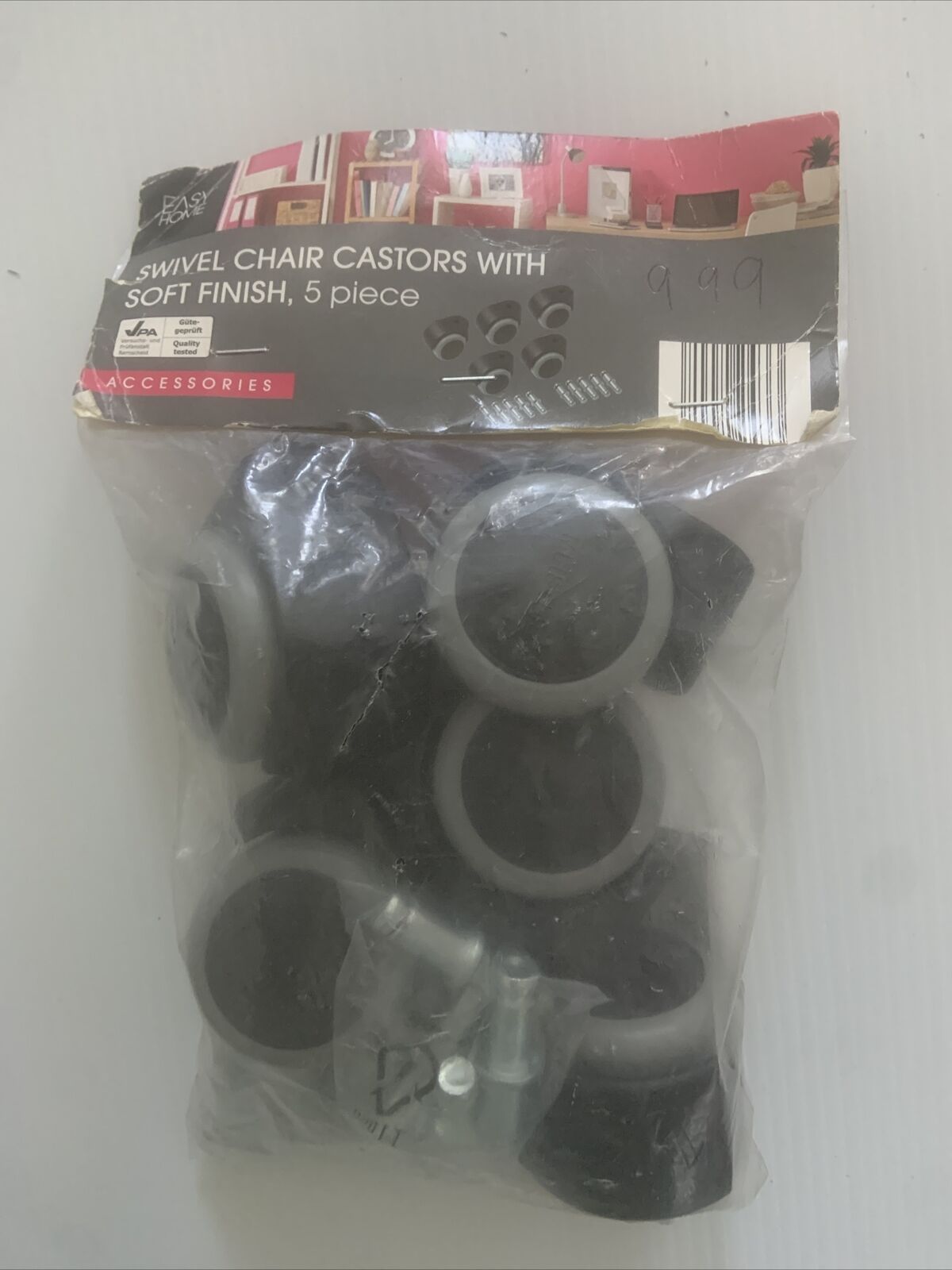 EASY HOME 5 x Office Chair Castors Swivel Wheel Slipstick Replacement Wheels NEW