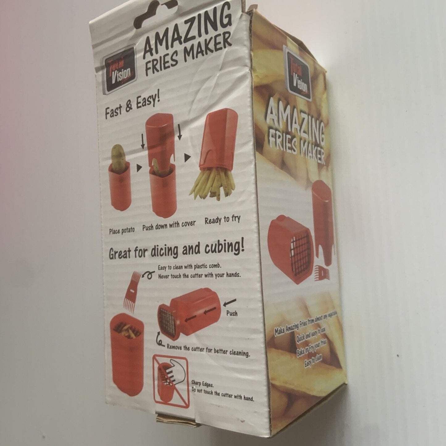 TOTAL VISION AMAZING FRIES MAKER Potato Chipper L Slicer Chip Cutter Chopper