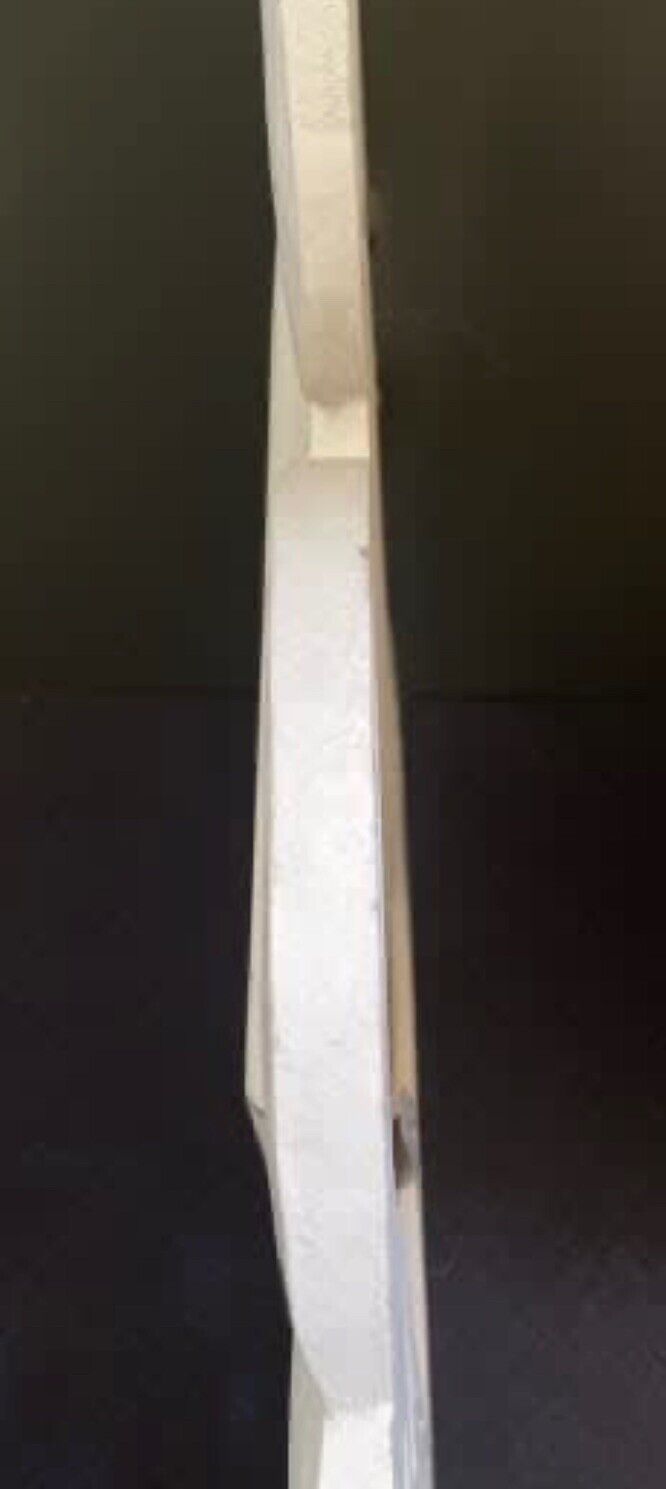 Large 125cm Vintage White Craft Wood Carved Wall Mirror Scroll Rustic Look AE293