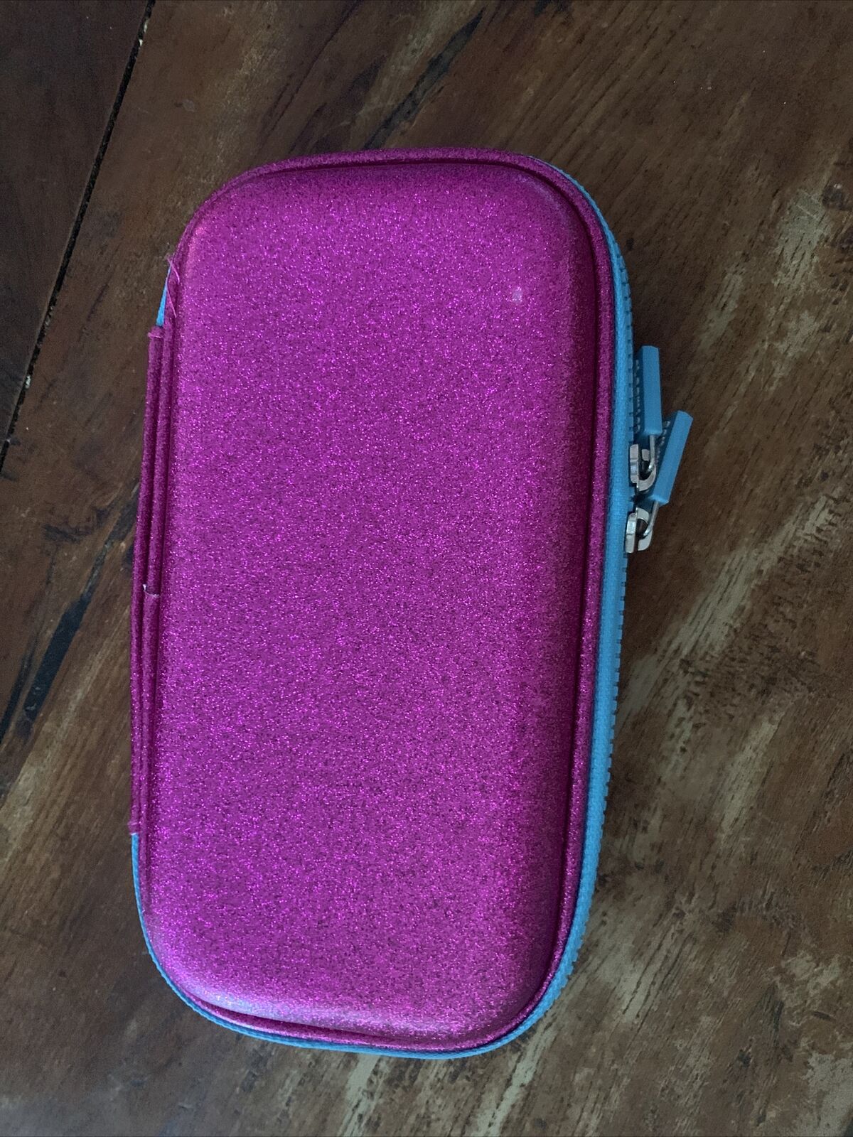 CHARMIES Pencil Case Glitter Hot Pink Bubbles 2 Zips Small Scratches on lid NEW