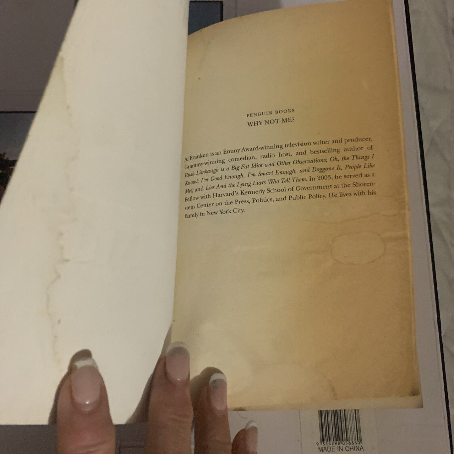PB Book Why Not Me ?  By Al Franken The Inside Story PBS Satire 1999
