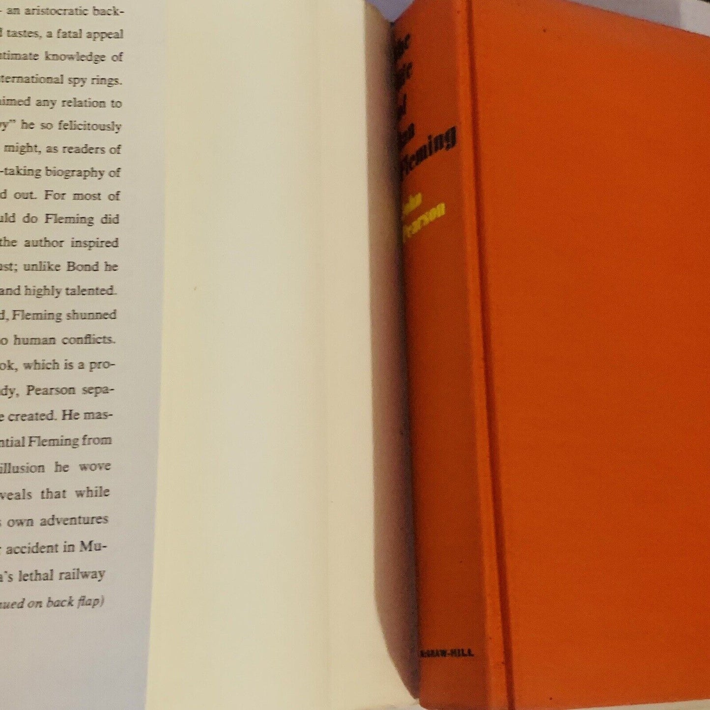 HC THE LIFE OF IAN FLEMING - John Pearson 1st USA  1966 Edition James Bond DJ