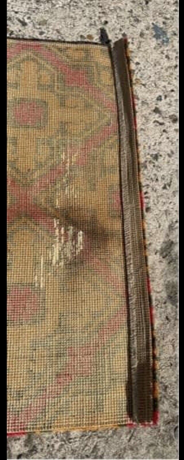 FOOR RUG 1970’s 140cm Orange Red Geometric Pattern Hall Runner Carpet AE246