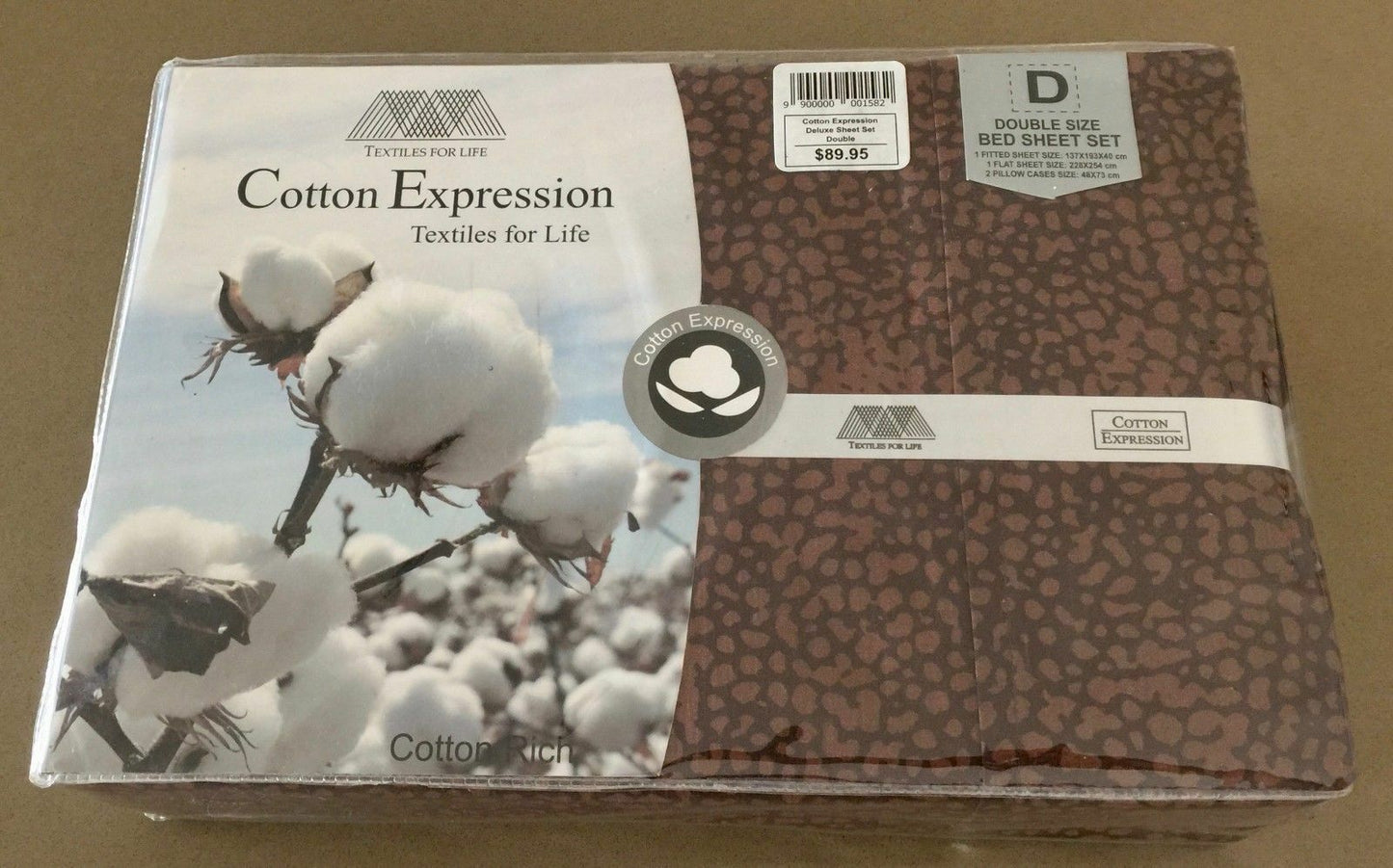 DB COTTON EXPRESSION DB Sheet Set 4 Piece Brown Spot Dot NEW