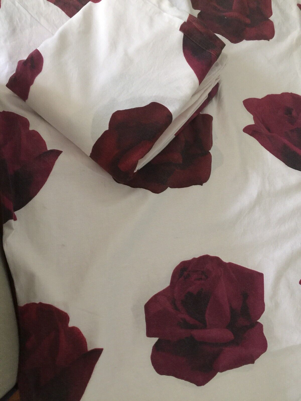 2x Vintage SB DAYBED Doona Quilt COVERS RED ROSES ALL COTTON 133cm W x 190cm L