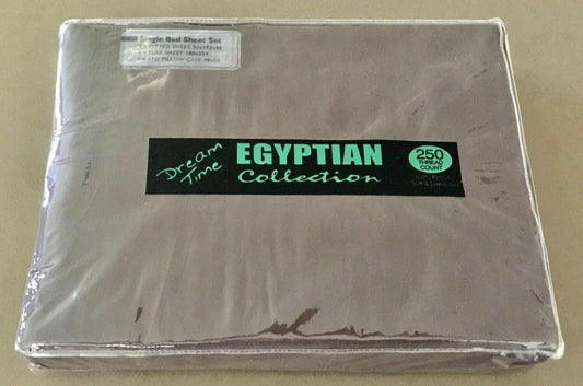 DREAM TIME EGYPTIAN COLLECTION Single Bed Sheet Set SB  Brown 100% Percale NEW