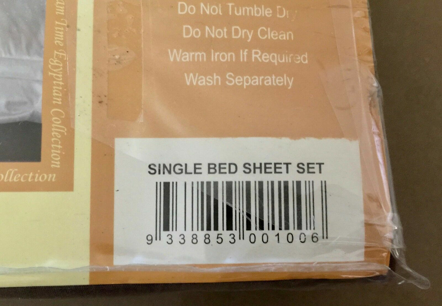 DREAM TIME EGYPTIAN COLLECTION Single Bed Sheet Set SB  Brown 100% Percale NEW