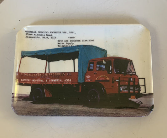 Vintage Melamine Tip Tray Dish Glendale Chemical Products Alexandria NSW Truck