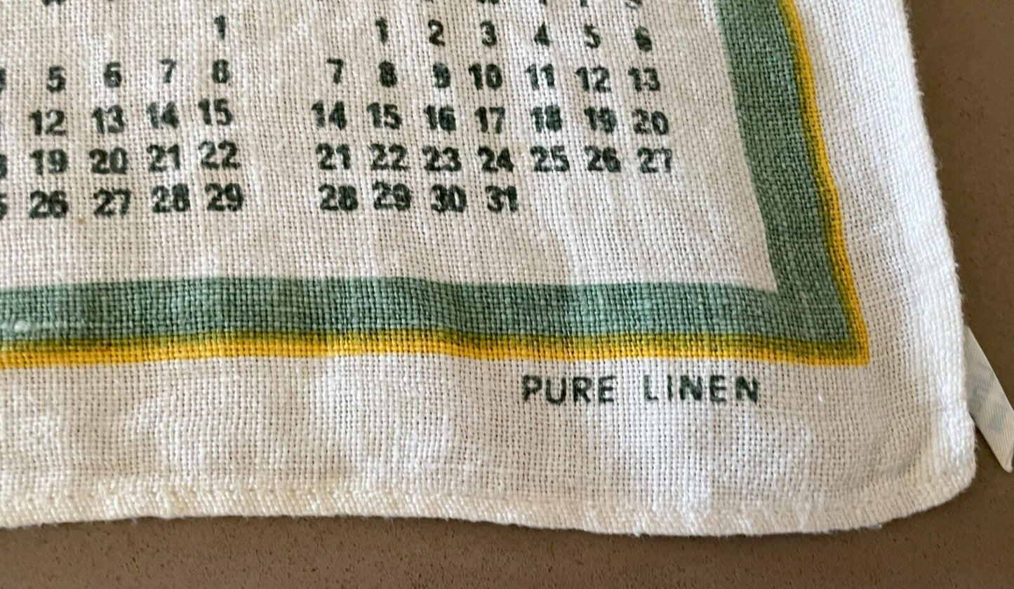 Vintage "1980" Tea Towel Young & NSW City & Country Scenes Calendar Year