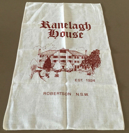 Vintage Tea Towel RANELAGH HOUSE ROBERSTON NSW Linen Souvenir NEW