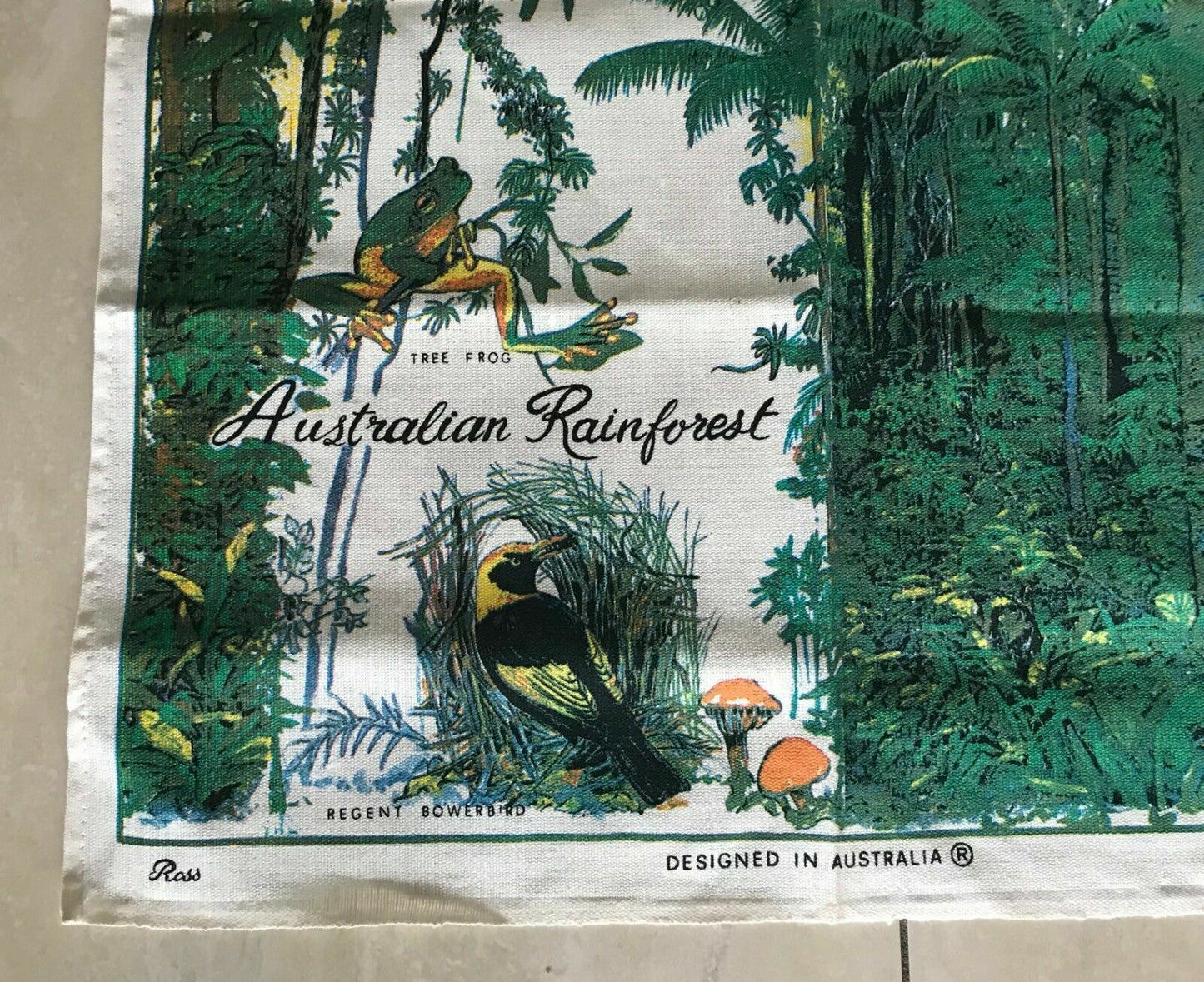 Vintage Ross Linen Cotton Tea Towel Bates General Store TILBA NSW Souvenir
