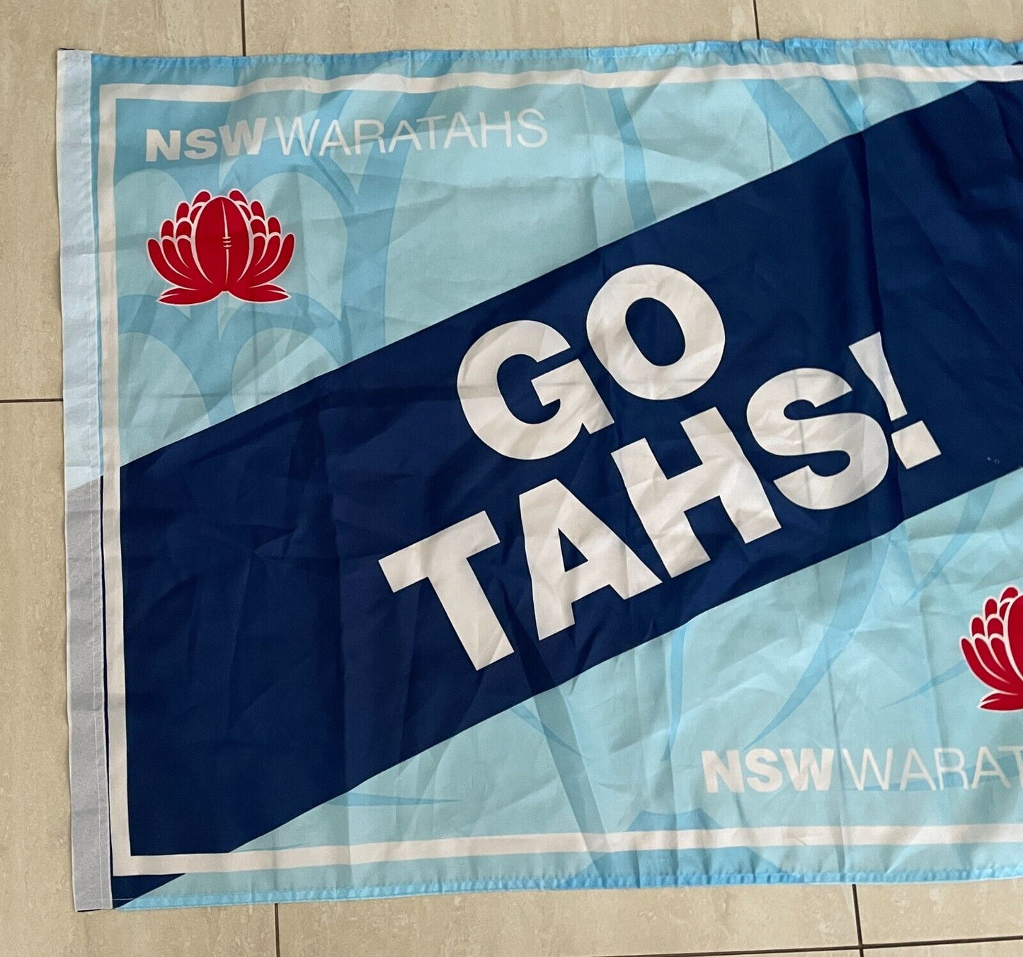 NSW WARATAHS Go Tahs! Supporter FLAG WITHOUT pole 91.5cm W x 69.5cm H Waratah